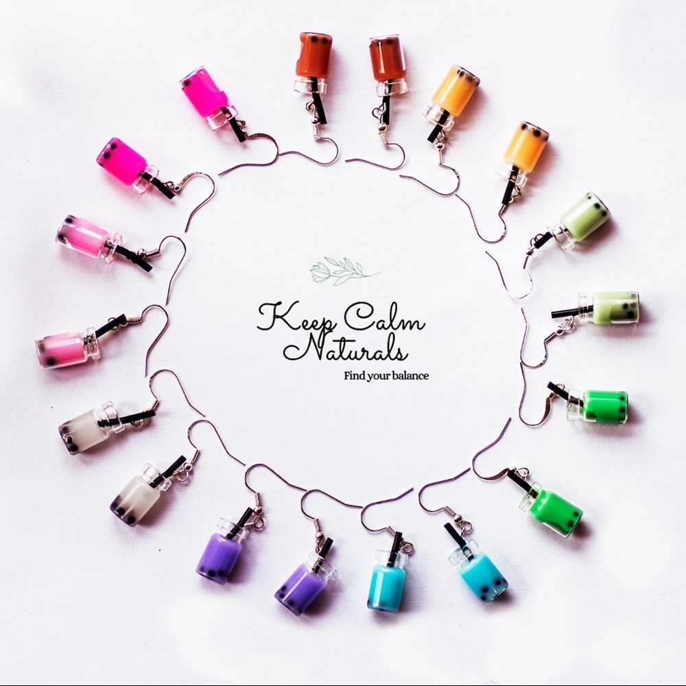 Colorful Boba Tea Earrings